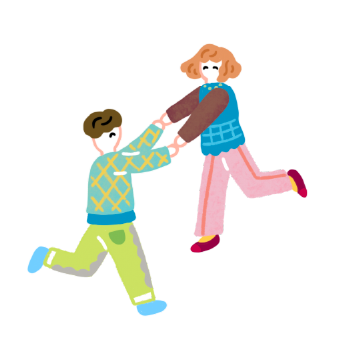 踊る2人